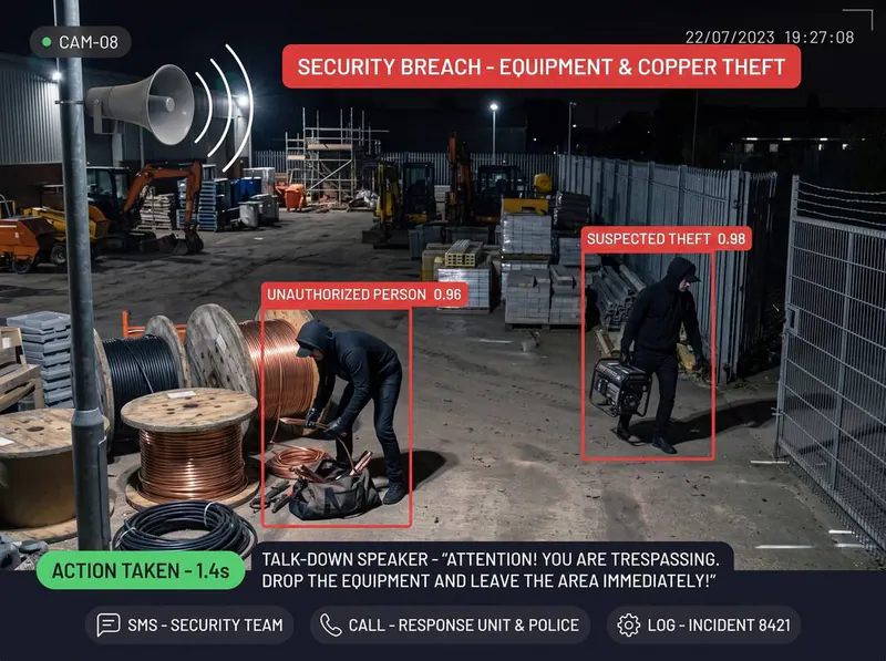Copper and equipment theft in progress