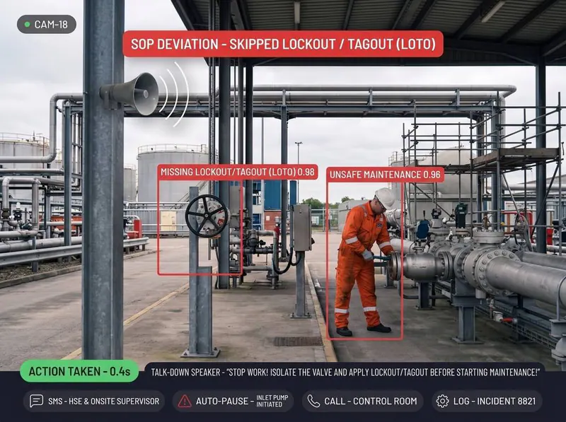 Skipped lockout tagout at a valve