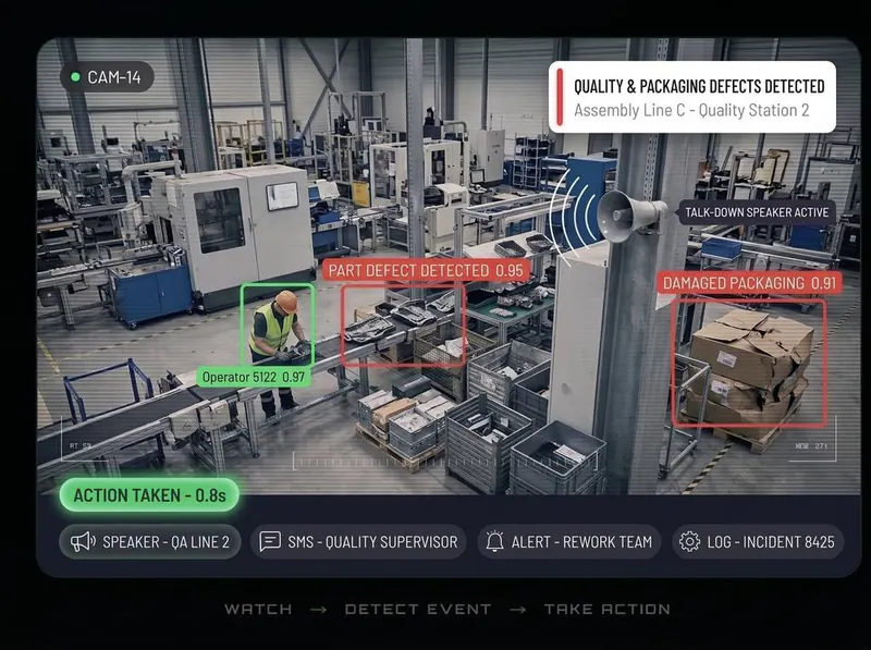 Part and packaging defects on an assembly line