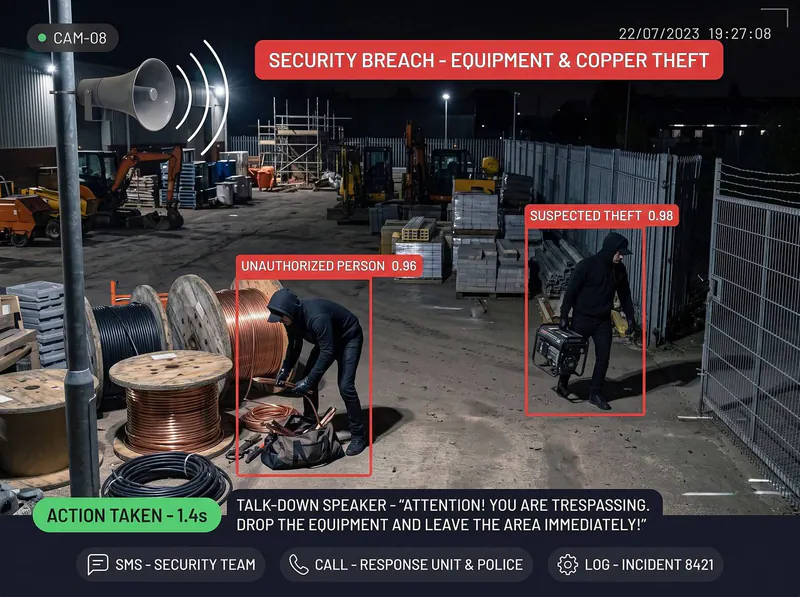Equipment & copper theft detected by Vision AI