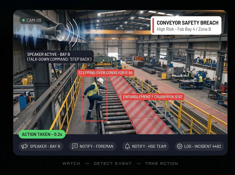 Riding the conveyor detected by Vision AI