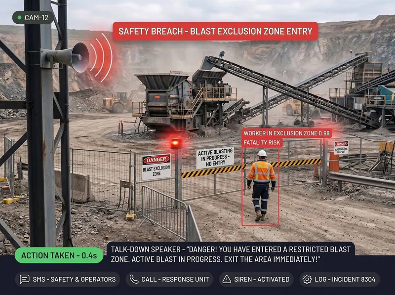 Person in blast exclusion zone detected by Vision AI