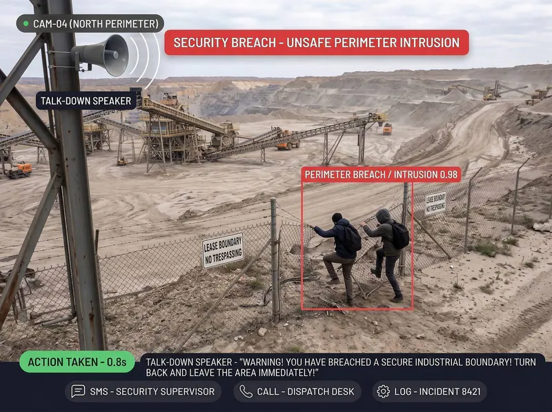 Fence breached detected by Vision AI