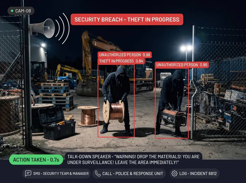 Night intrusion detected by Vision AI