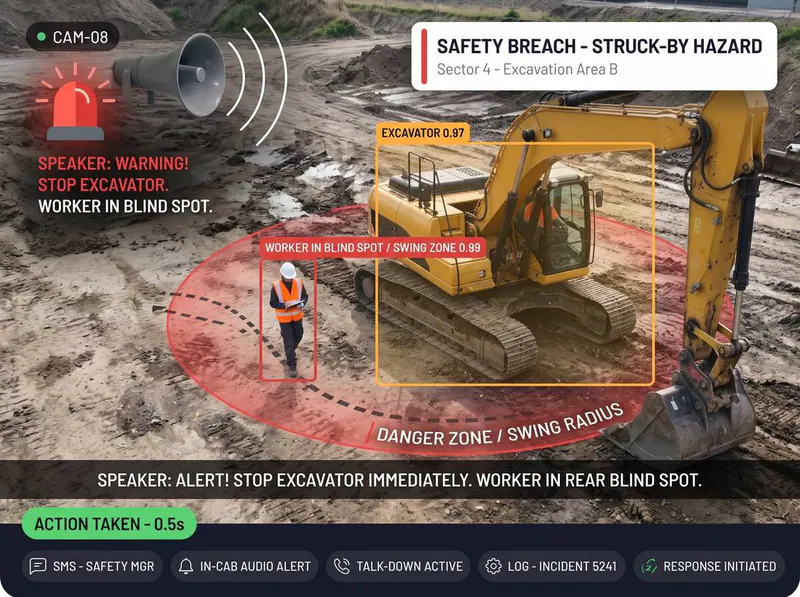 Swing radius detected by Vision AI