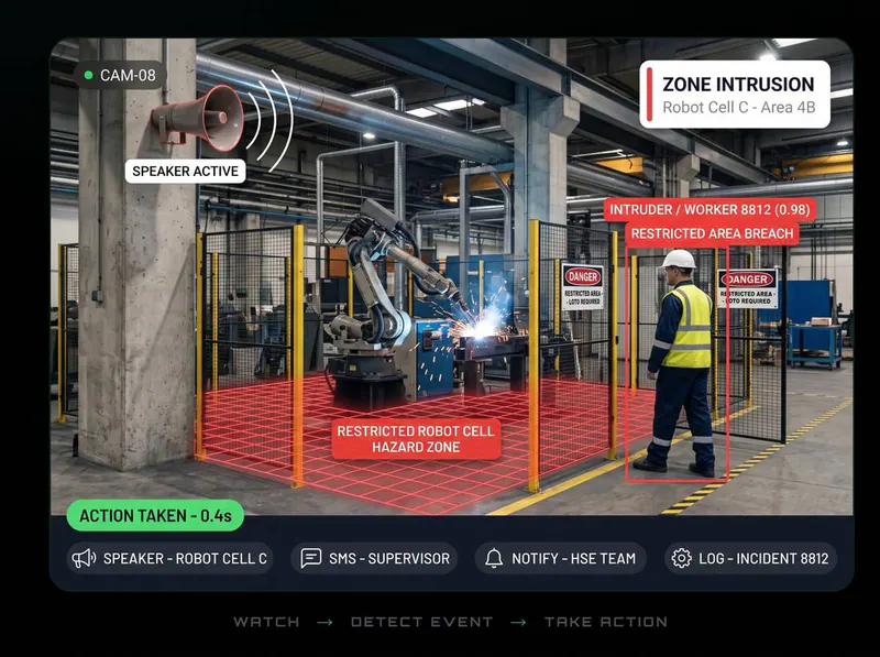 Restricted zone detected by Vision AI