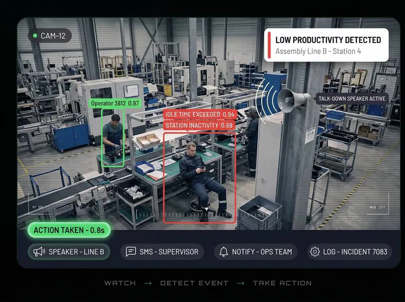 Idle stations detected by Vision AI