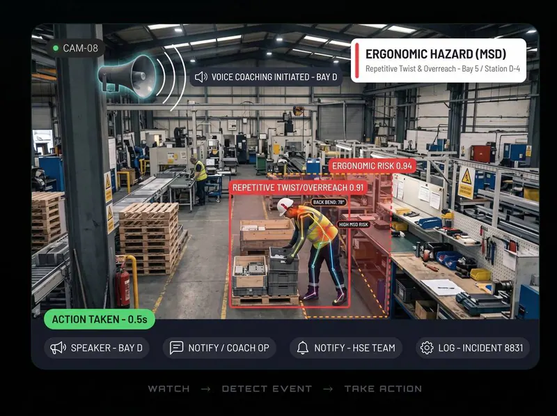 Ergonomic hazard detected by Vision AI