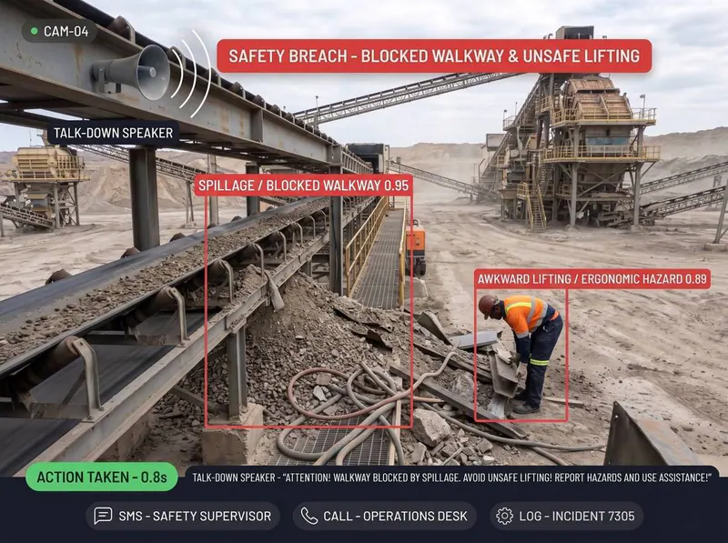 Blocked walkway detected by Vision AI
