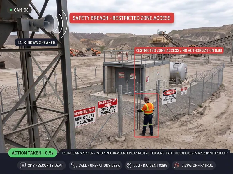 Explosives magazine detected by Vision AI