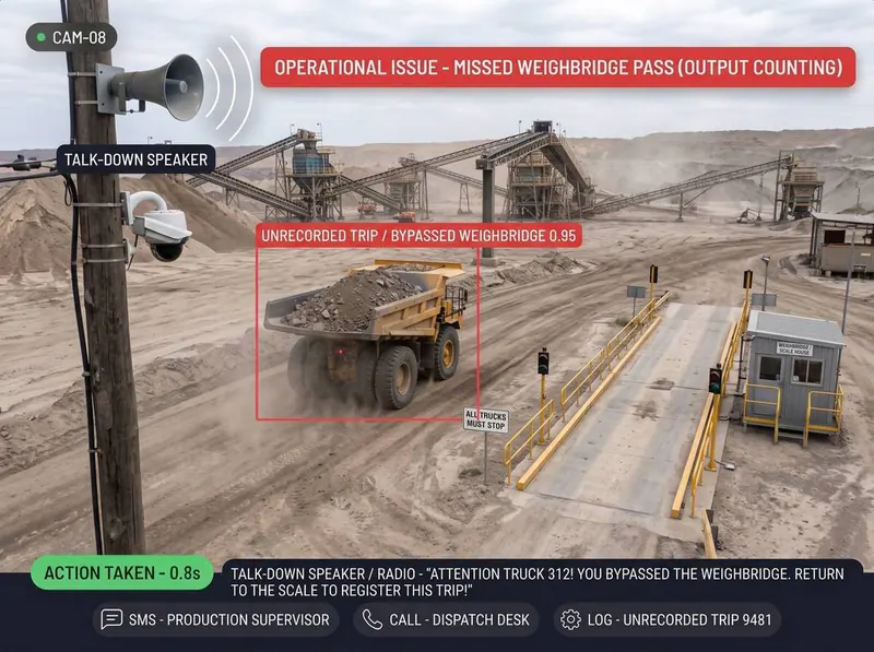 Missed weighbridge detected by Vision AI