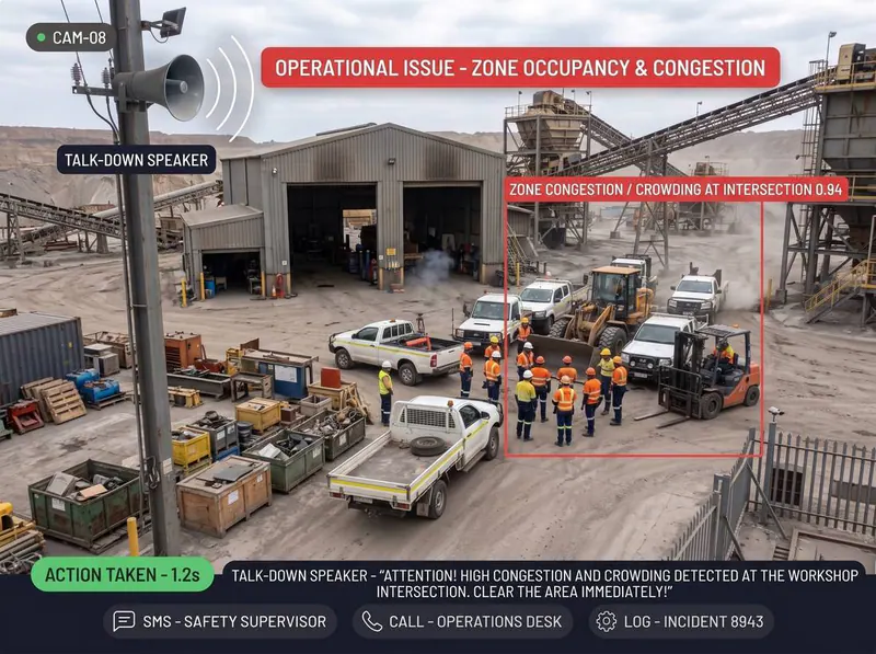 Zone congestion detected by Vision AI