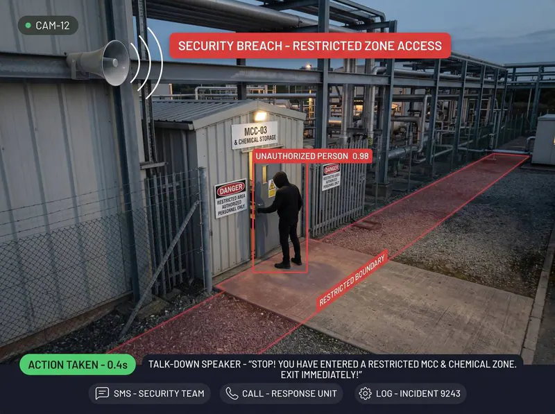 Restricted zone detected by Vision AI