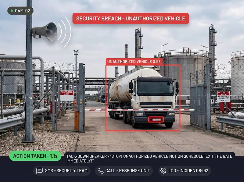 Unscheduled tanker detected by Vision AI
