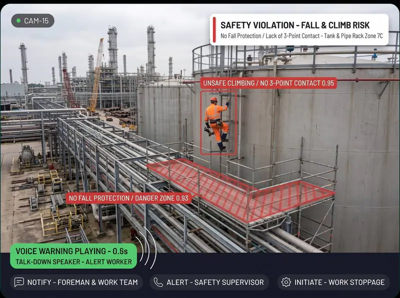 Fall & climb risk detected by Vision AI