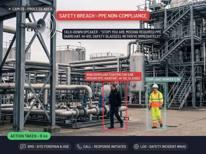 Contractor PPE detected by Vision AI