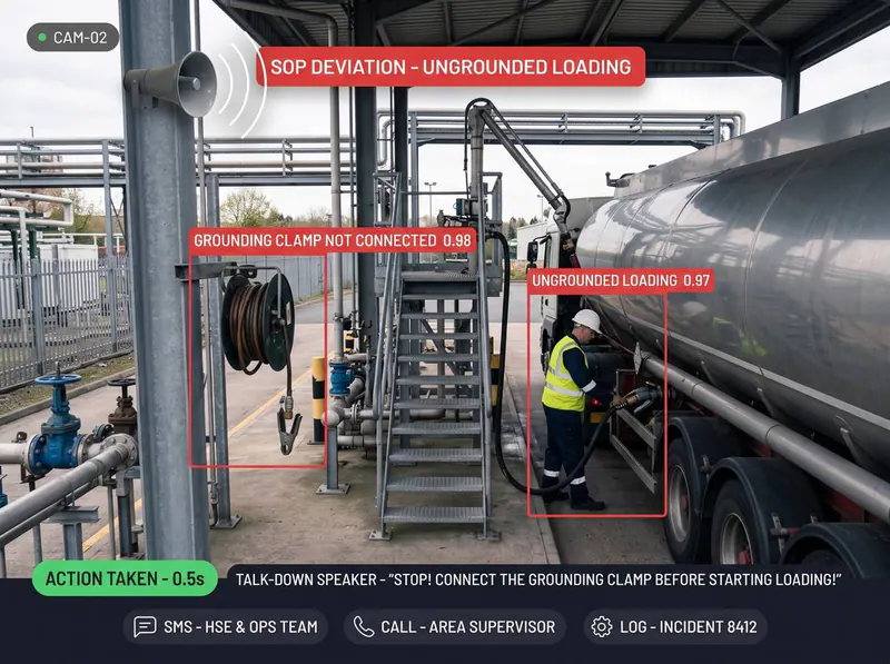 Ungrounded loading detected by Vision AI