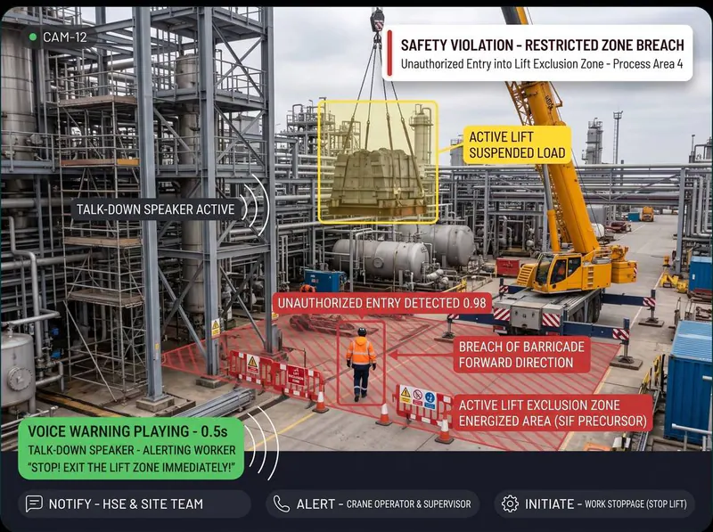 Live lift zone entry detected by Vision AI