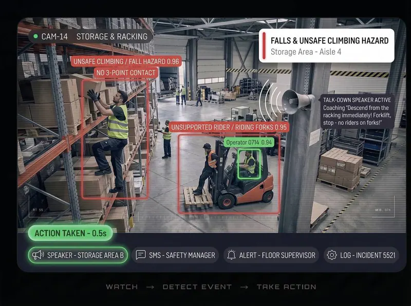 Unsafe climbing detected by Vision AI